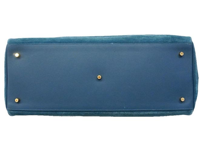 Hermès Borsa Hermes Kelly Relax 50 Grizzly Blu - vista 3