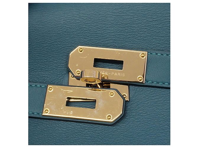 Hermès Borsa Hermes Kelly Relax 50 Grizzly Blu - vista 8
