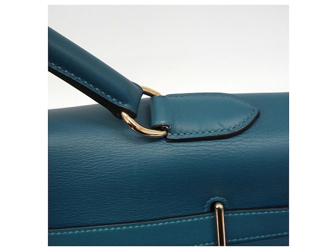 Hermès Borsa Hermes Kelly Relax 50 Grizzly Blu - vista 9