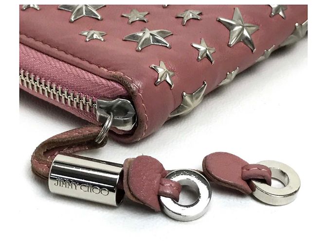 Jimmy Choo Star Stud Round Zip Long Wallet Pink - Ansicht 4