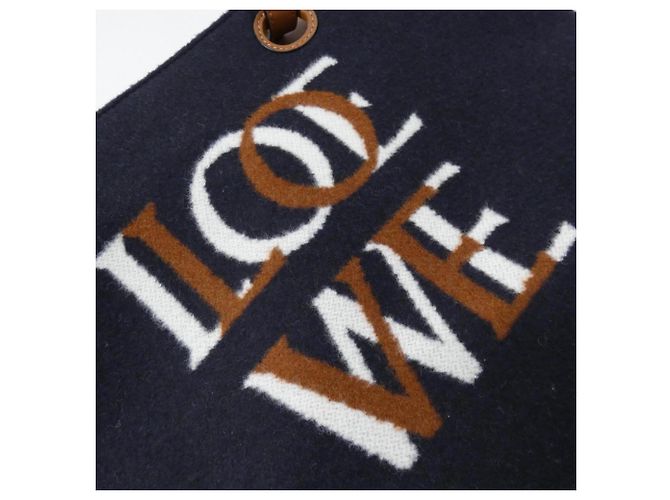 Borsa Tote Loewe Love Anagram Blu Blu navy - vista 5