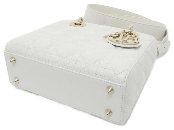 Borsa a mano Lady Small Christian Dior MY ABCDIOR Bianco - vista 3