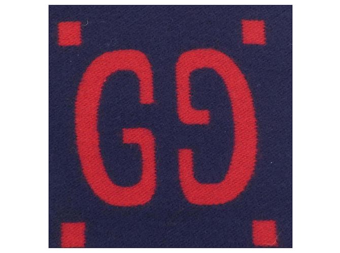 Sciarpa Stole Gucci in blu navy e rosso - vista 4