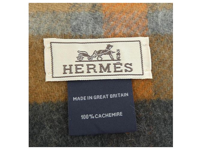 Hermès Sciarpa Bandana in Cashmere Hermes H393354T Marrone Arancione - vista 3