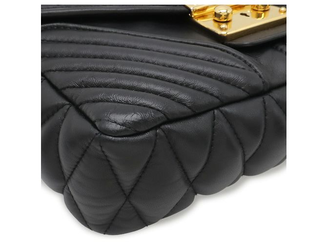 Borsa a spalla raccolta Miu Miu Nappa Biker Nero - vista 4