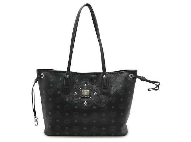 Borsa Tote MCM x LOVELESS Visetos Glam Studded Marrone Nero - vista 2