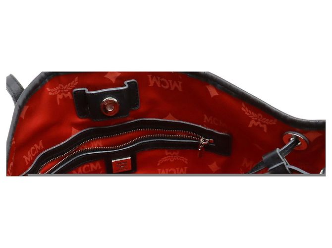 Borsa Tote MCM x LOVELESS Visetos Glam Studded Marrone Nero - vista 7