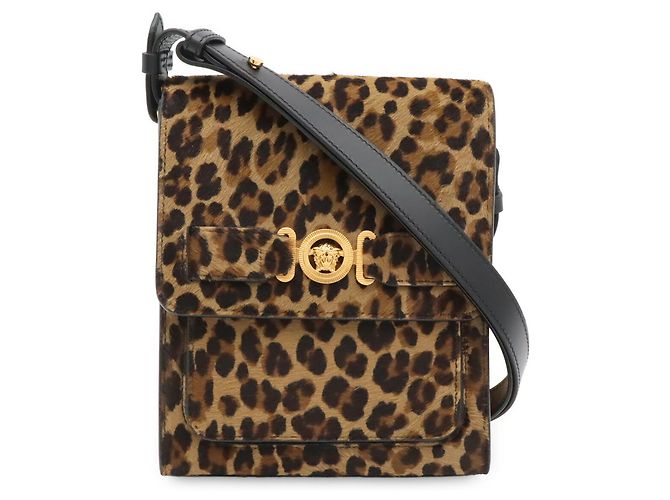 Borsa a tracolla Versace con stampa leopardata Medusa Marrone Nero - vista 2