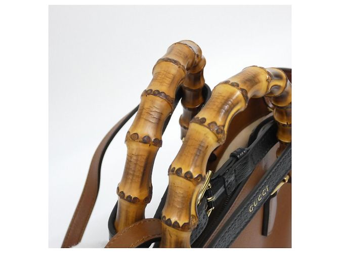 Borsa a mano Gucci Diana in pelle marrone - vista 6
