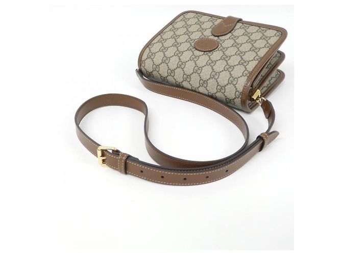Borsa a tracolla Gucci 671620 92TCG Marrone Beige - vista 6