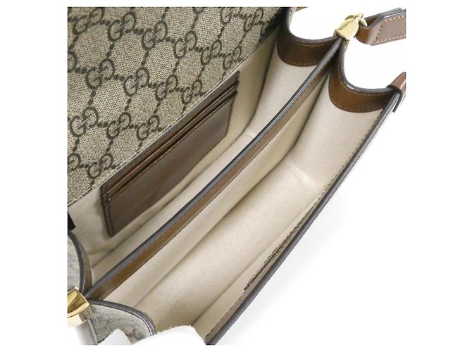 Borsa a tracolla Gucci 671620 92TCG Marrone Beige - vista 7