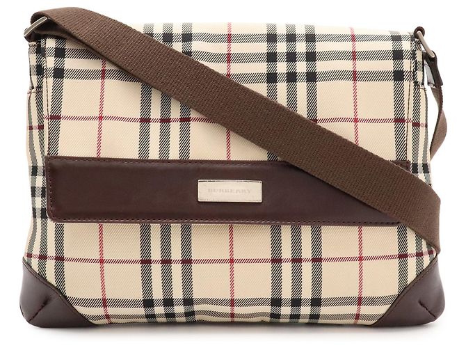Bolsa de Ombro Burberry Nova Check Preto Bege Bordeaux - vista 2