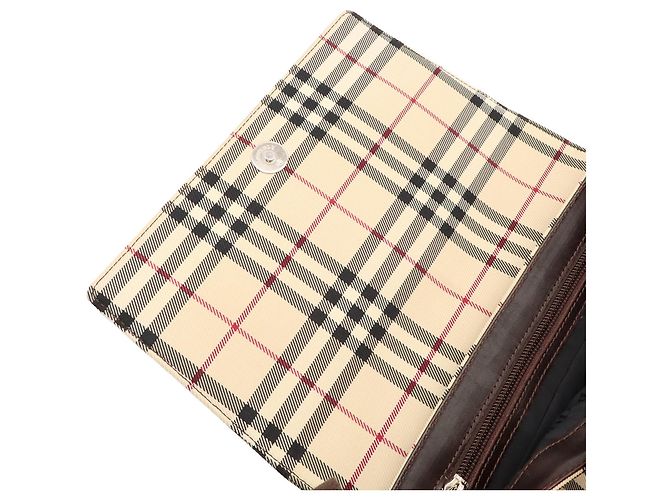 Bolsa de Ombro Burberry Nova Check Preto Bege Bordeaux - vista 8