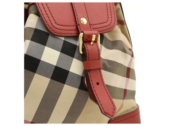 Burberry House Check Mini-Rucksack Rot Beige - Ansicht 9