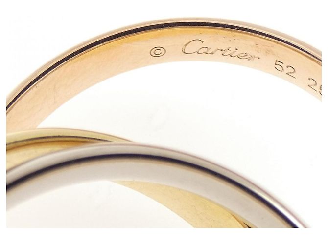 Anello Cartier Trinity in oro bianco rosa e giallo D'oro - vista 4