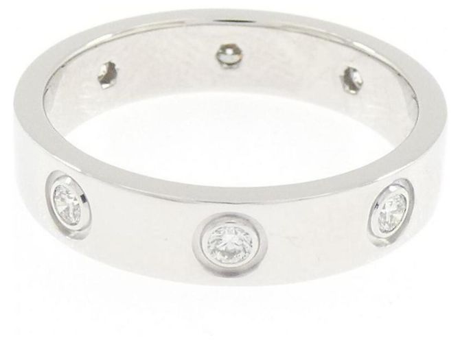 Anello Cartier Mini Love Interamente Diamanti in Oro Bianco D'oro - vista 2
