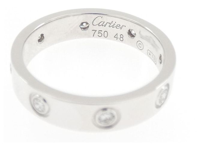 Anello Cartier Mini Love Interamente Diamanti in Oro Bianco D'oro - vista 3