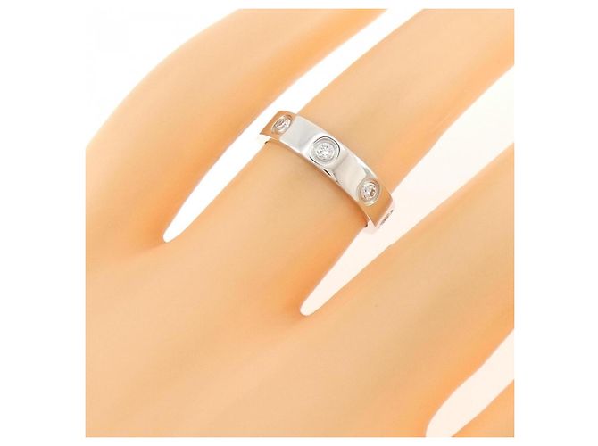 Anello Cartier Mini Love Interamente Diamanti in Oro Bianco D'oro - vista 4