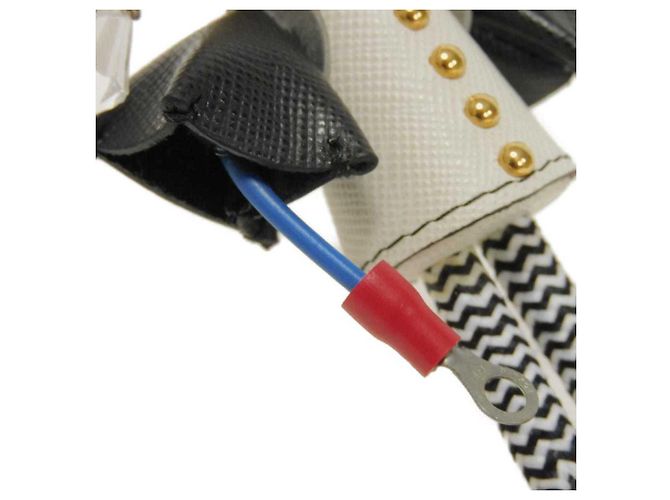 Portachiavi borchiato Prada Saffiano Robot Nancy Nero Bianco - vista 7