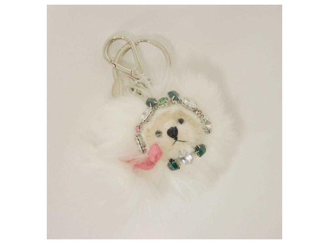 Chaveiro Urso Prada em White Branco - vista 2