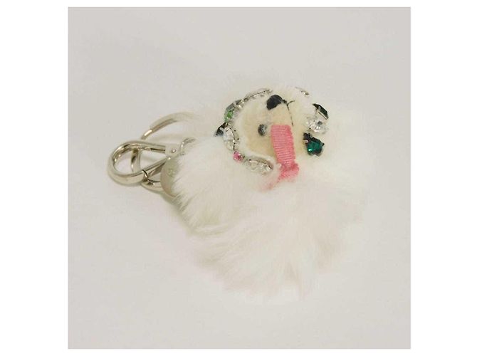 Chaveiro Urso Prada em White Branco - vista 3