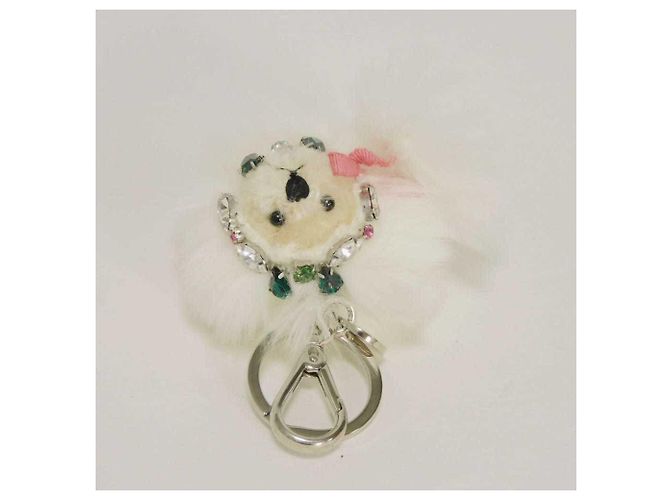 Chaveiro Urso Prada em White Branco - vista 4