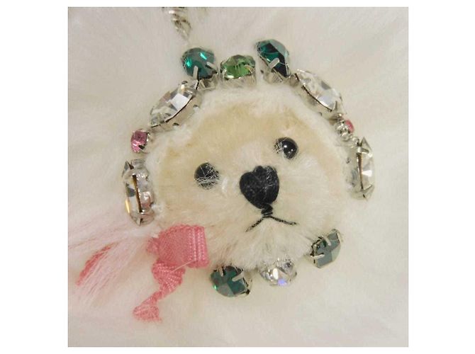 Chaveiro Urso Prada em White Branco - vista 7