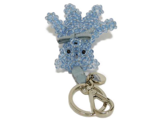 Portachiavi Prada Saffiano Trick Bear Blu Blu chiaro - vista 4