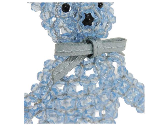 Portachiavi Prada Saffiano Trick Bear Blu Blu chiaro - vista 7