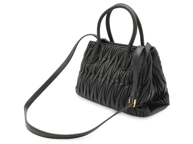 Borsa Miu Miu Matelassé a raggruppamento Nero - vista 3