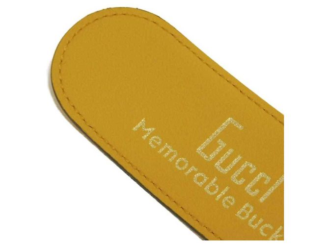 Gucci G Logo Emblem Ledergürtel Gelb Hellblau - Ansicht 12