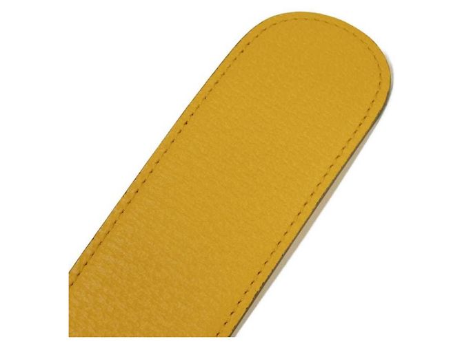 Gucci G Logo Emblem Ledergürtel Gelb Hellblau - Ansicht 8