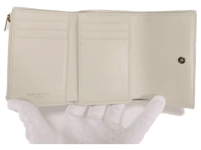 Cartera tríptico Yves Saint Laurent Blanco - vista 5