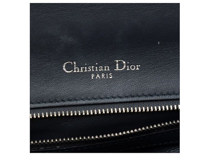 Autre Marque Dior Silver Small Calfskin Diorama Crystal Embellished Flap Argento - vista 5