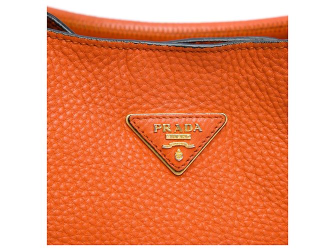 Prada Orange Vitello Daino Hobo-Tasche - Ansicht 5