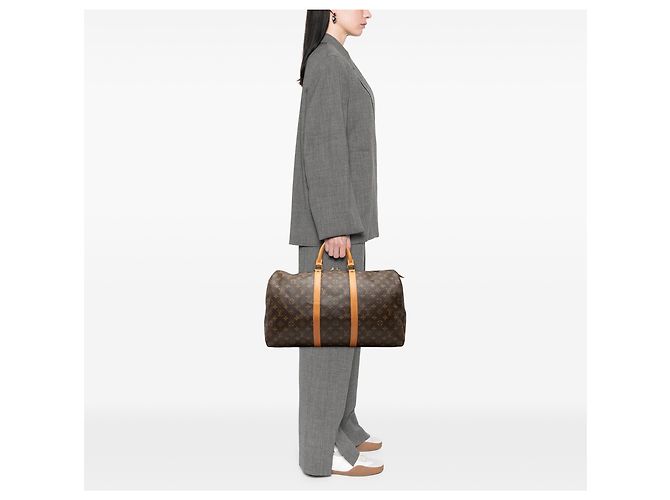 Louis Vuitton Brown Monogram Keepall 50 Castaño - vista 9