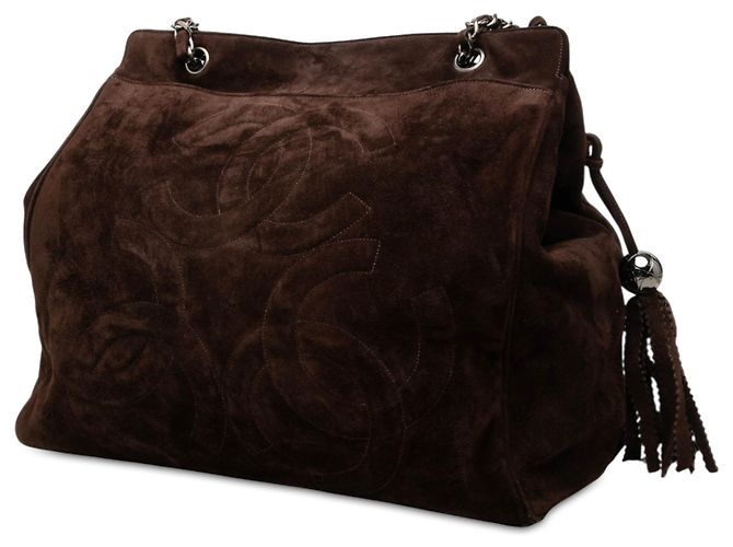 Chanel Triple CC Suede Tote in Braun Dunkelbraun - Ansicht 2