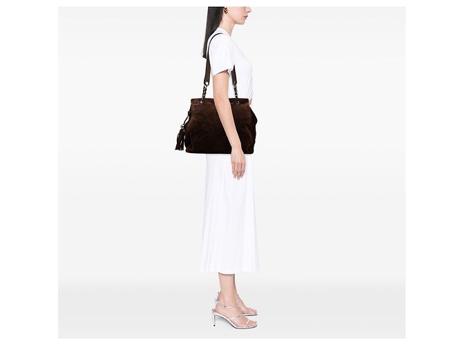 Chanel Triple CC Suede Tote in Braun Dunkelbraun - Ansicht 6