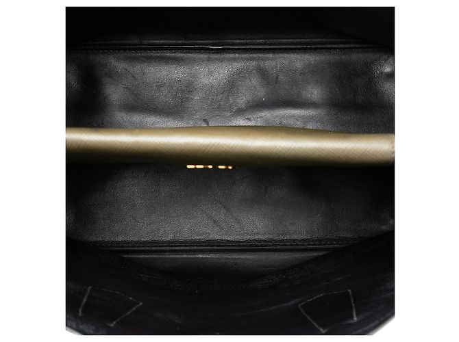 Prada Borsa Double Satchel Grande in Pelle Saffiano Verde Verde oliva - vista 4