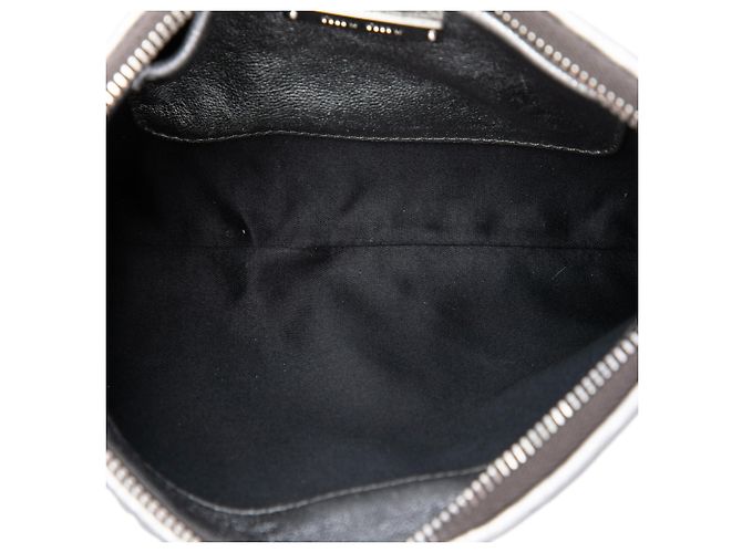 Borsa a tracolla Miu Miu in nappa matelassé metallizzato argento con catena in cristalli - vista 4