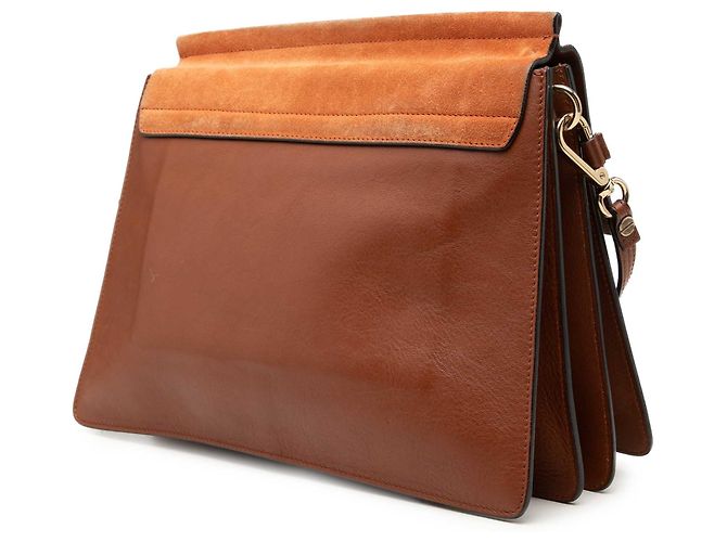 Chloé Faye Crossbody in vitello e camoscio marrone Medium - vista 2