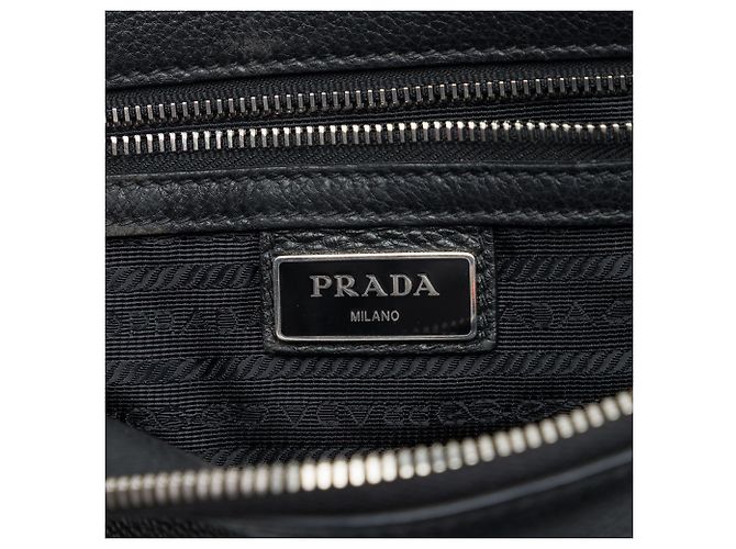 Clutch de muñeca Prada en Vitello Daino negro - vista 5