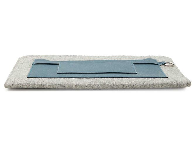Hermès Gray Epsom and Felt Toodoo 29 Castaño - vista 3