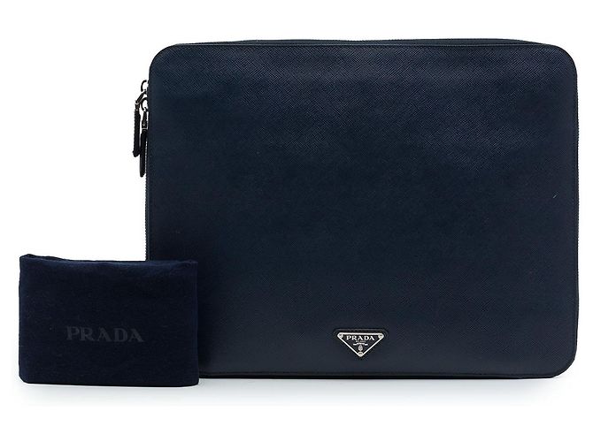 Capa para Laptop Prada Blue Saffiano Azul Azul marinho - vista 7