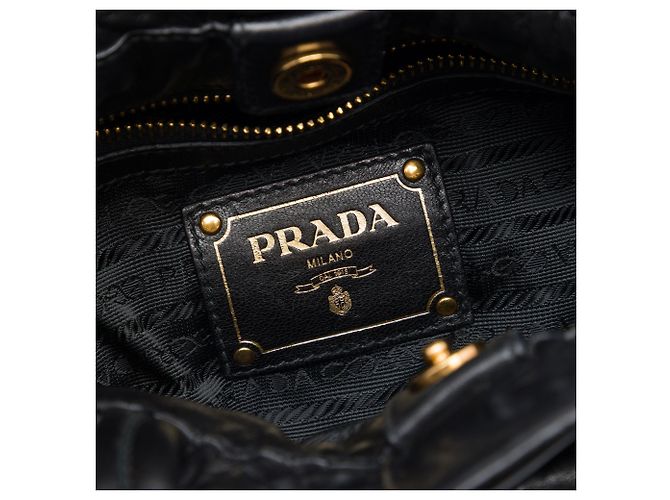 Tote Prada in Nappa nero con fiocco antique - vista 5