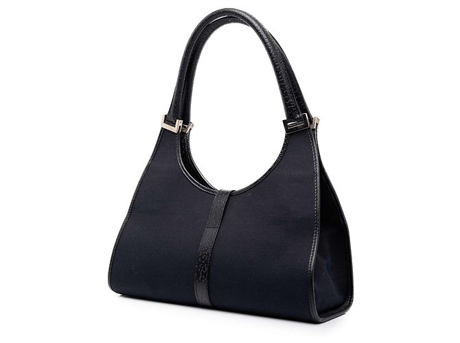Borsa a tracolla Gucci Jackie Bardot in tela nera Nero - vista 2