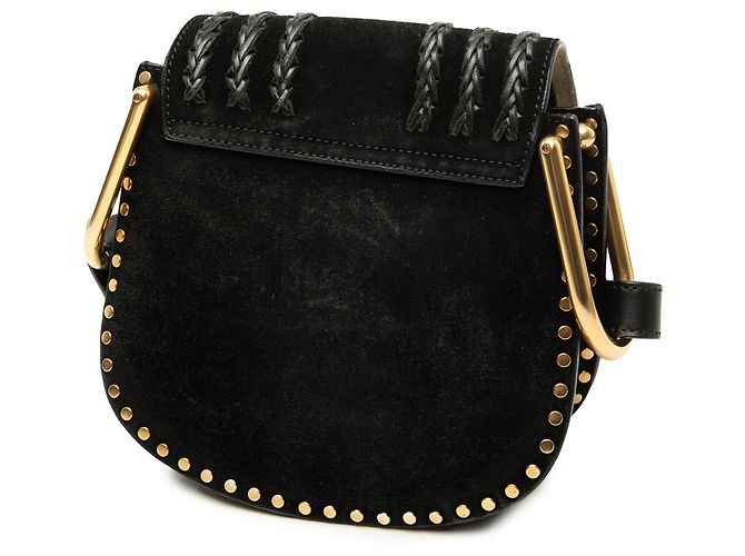 Chloé Borsa a tracolla Hudson piccola in camoscio intrecciato nera Nero - vista 2
