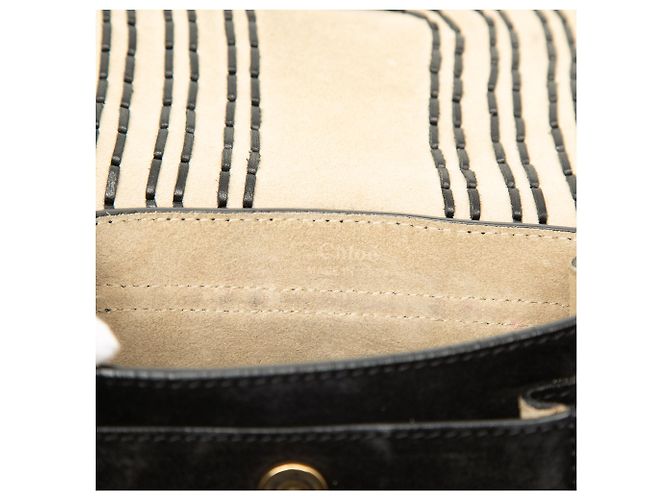 Chloé Borsa a tracolla Hudson piccola in camoscio intrecciato nera Nero - vista 5