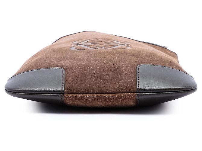 Borsa a tracolla Anagram LOEWE in camoscio marrone Marrone scuro - vista 3