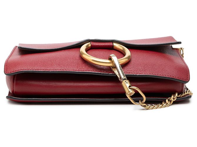 Chloé Faye Piccola Borsa a Tracolla in Pelle Rossa Rosso - vista 3